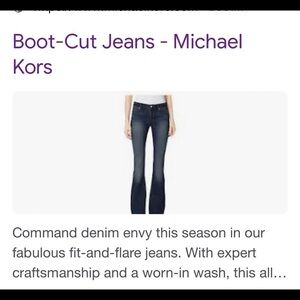 MICHAEL Kors Low-Rise Bootcut Jeans with Silver Studded Back Pockets Size 8